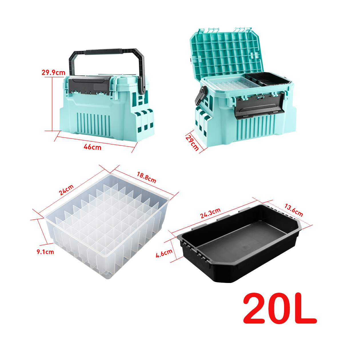 20L 낚시 도구 상자 (에기 박스 포함) 다기능 바닷 - Fishing Kayak Crate 리뷰 및 가격